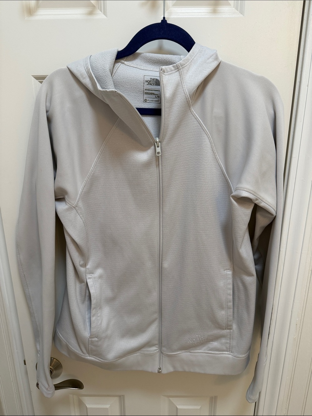 The North Face women’s Light Gray Hooded Full-Zip Jacket